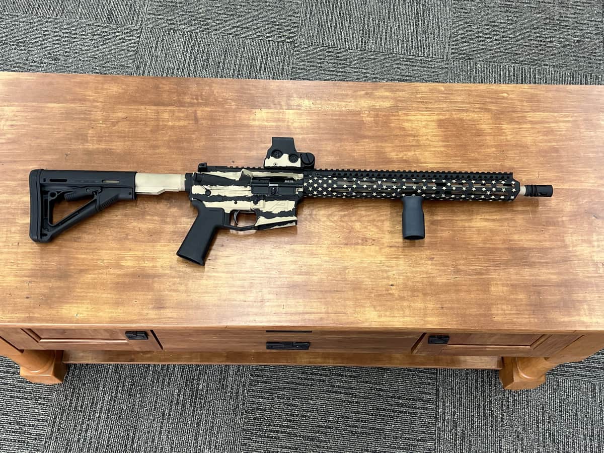 Crisp American flag Cerakote pattern with bold stars and stripes