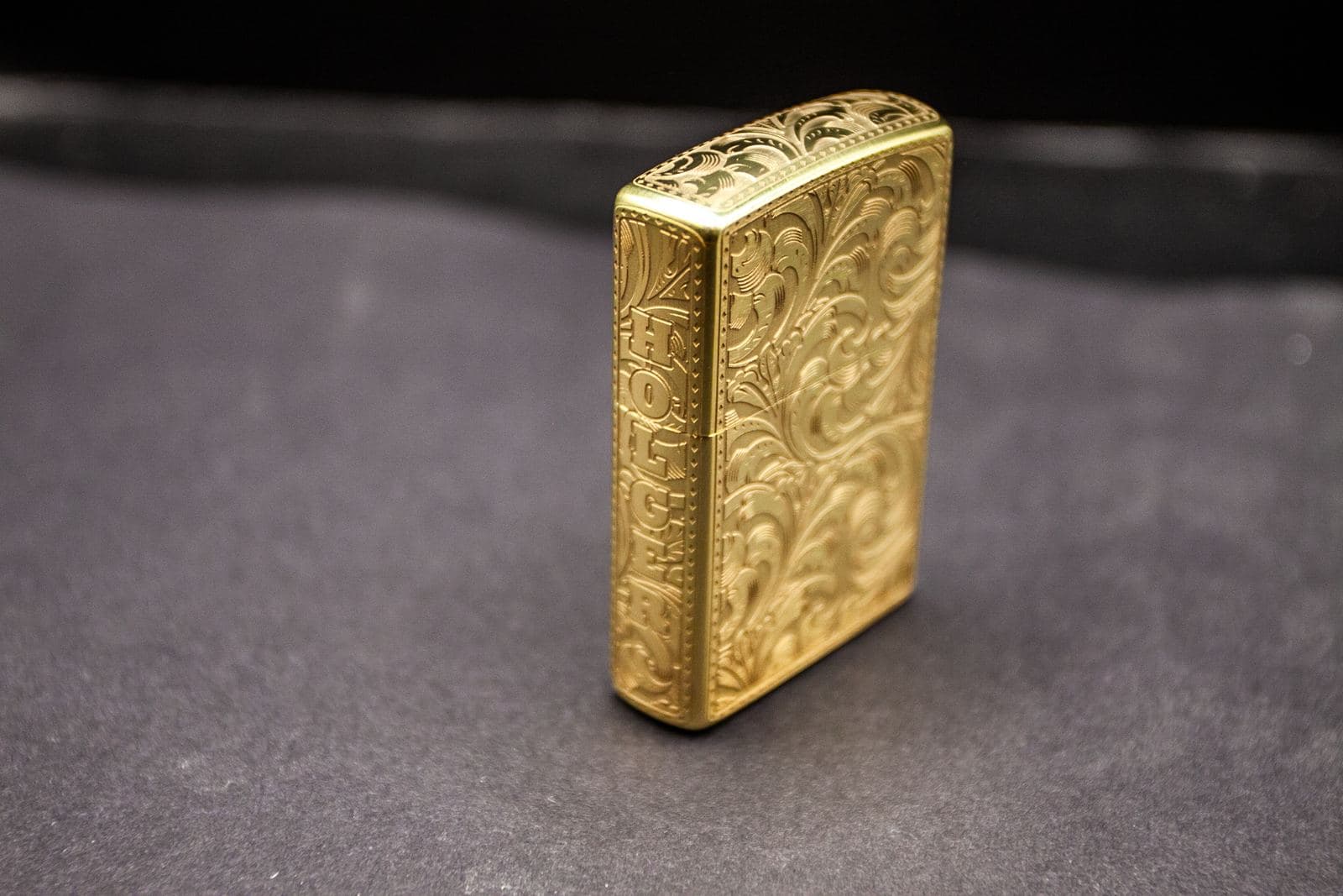 Victorian ornate laser engraving on Zippo lighter
